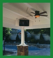 Outdoor television and speakers